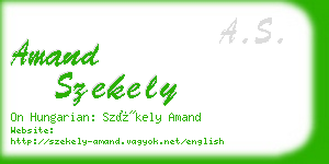 amand szekely business card